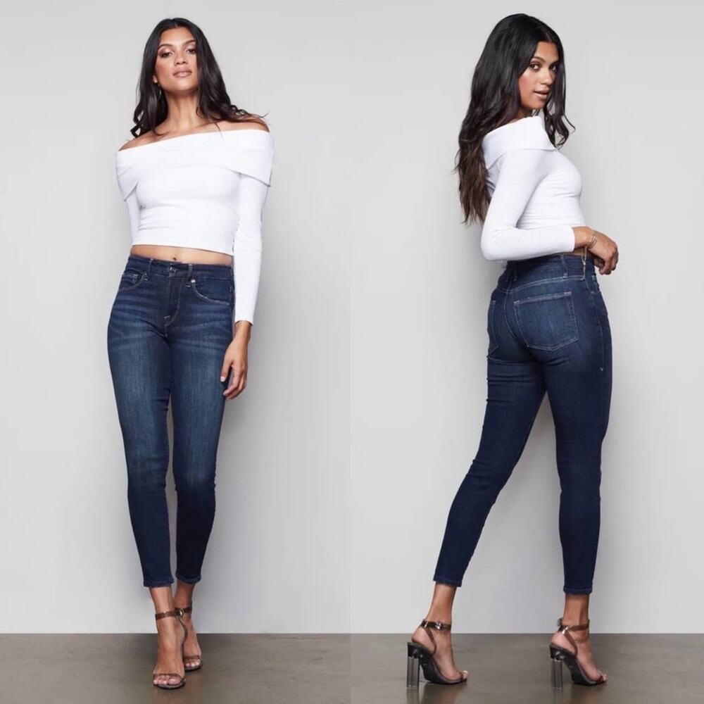 Good American Good Legs Crop in Blue 260.
